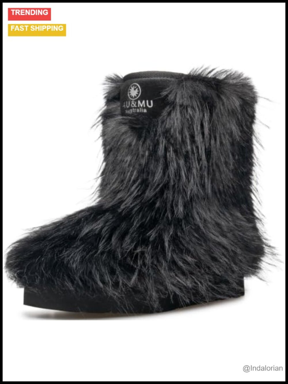 Faux Fur Furry Long Hair Winter Snow Boots Warm Suede Heel